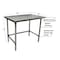 Bk Resources Stainless Steel Work Table With Open Base, Plastic Feet, 48"Wx30"D SVTOB-4830 - alternate 2